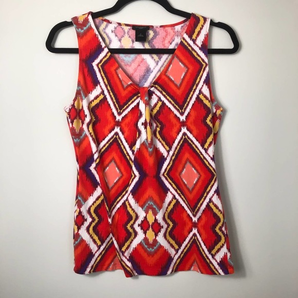 Ann Taylor Red Printed Tank - Picture 1 of 4